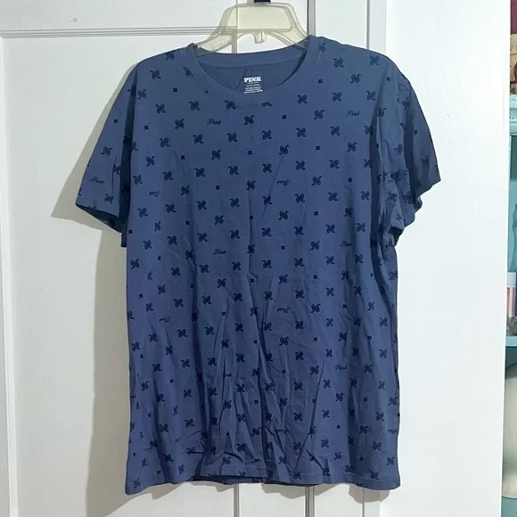 VS PINK Campus Cotton Tee Dusty Iris S NWOT - Picture 2 of 5